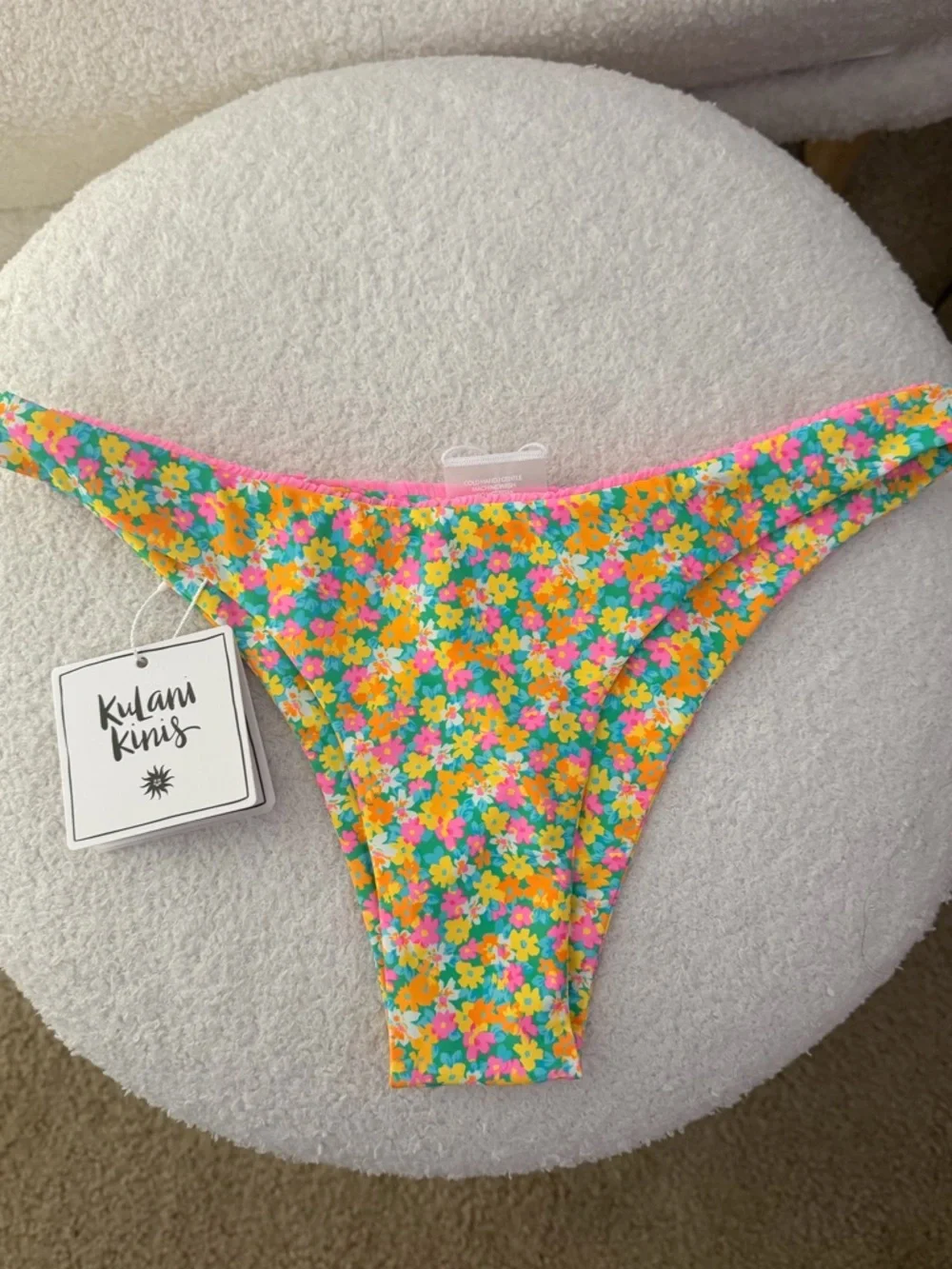 Kulani Kinis Neon Floral Bikini Bottoms - Pink, Yellow, Green, Blue - Picture 1 of 2
